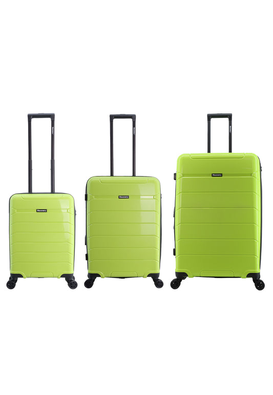 Discovery Skyward Harde Kofferset 3-Delig / Trolleyset / Reiskofferset - Lime