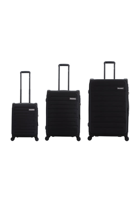 Découverte - Mouvement | Ensemble de valises souples 3 pièces - Noir