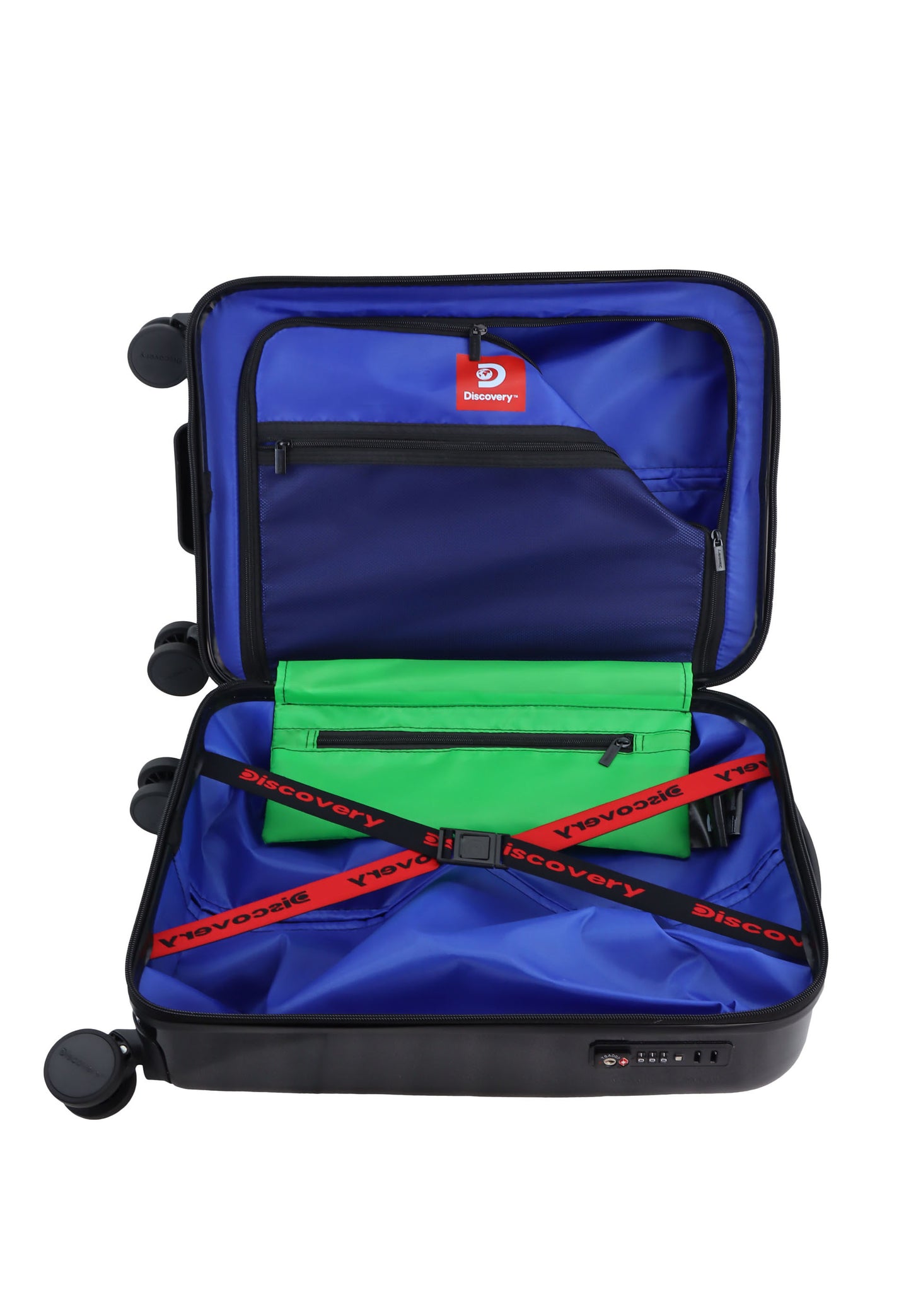 Discovery Pochoir Bagage à main Valise rigide / Chariot / Valise de voyage - 55 cm (Petit) - Noir