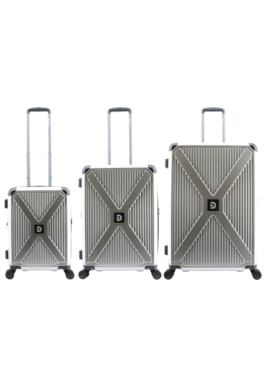 Discovery Crossroad Harde koffer set / Trolley set / Reiskoffer set - (S/M/L) Zilver