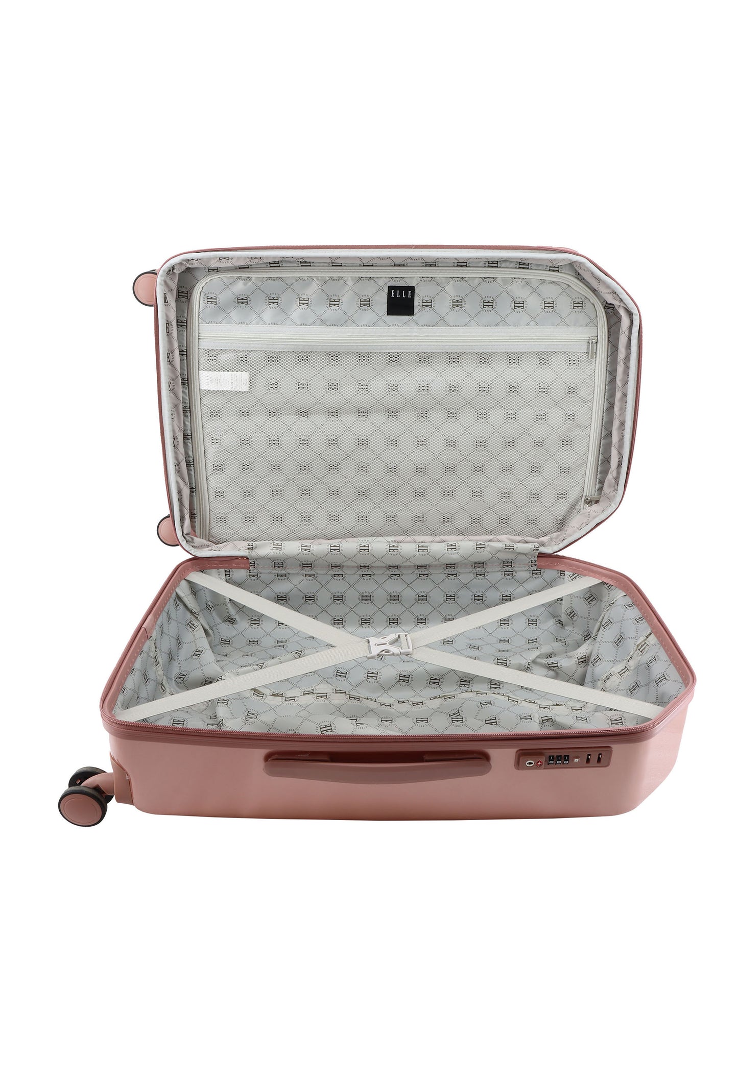 ELLE Diamond Harde Koffer / Trolley / Reiskoffer - 67 cm (Medium) - Rosé goud