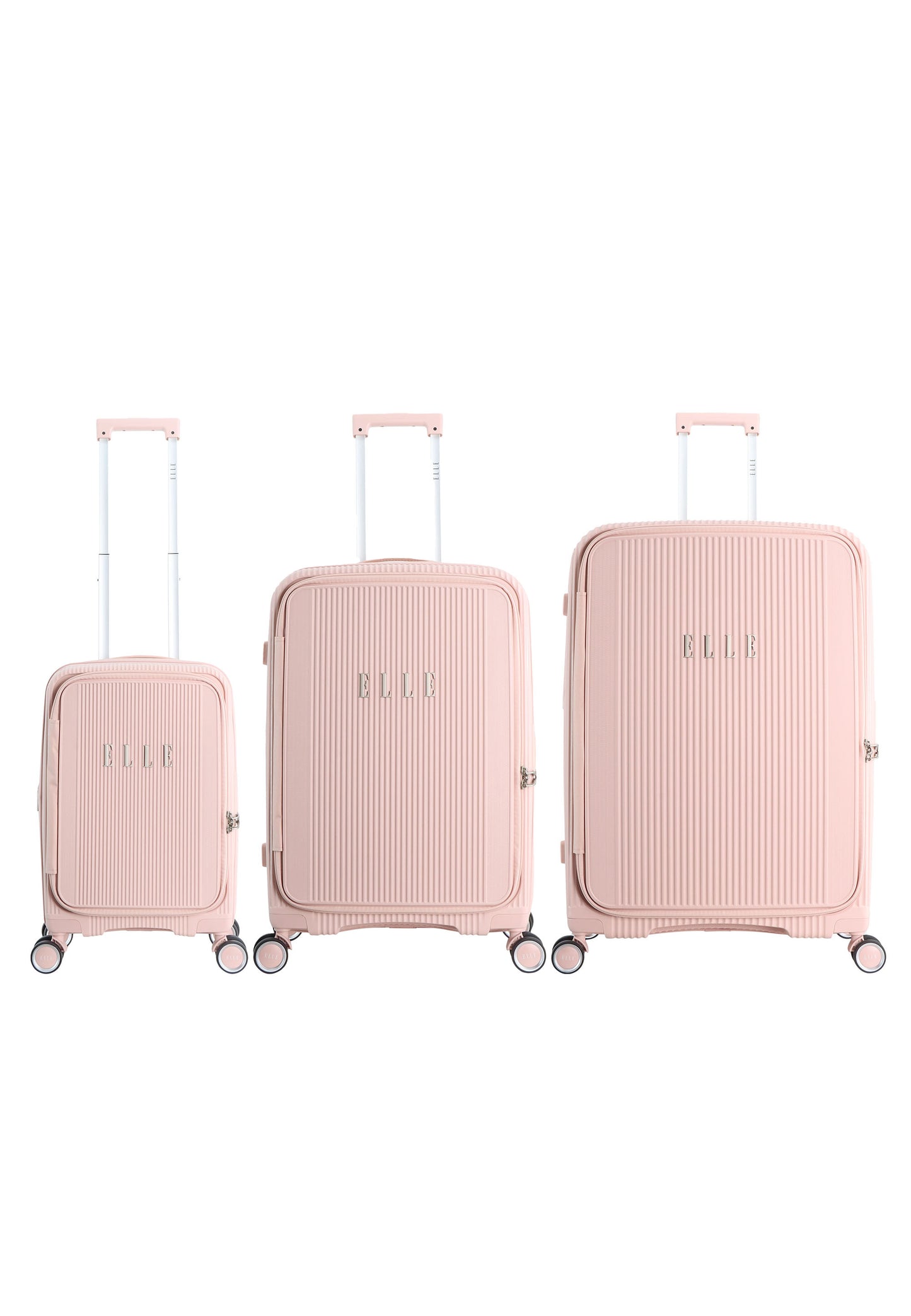 Elle Da'Vine Coffret de valises rigides / Coffret de trolley / Coffret de bagages de voyage - (S/M/L) - Rose