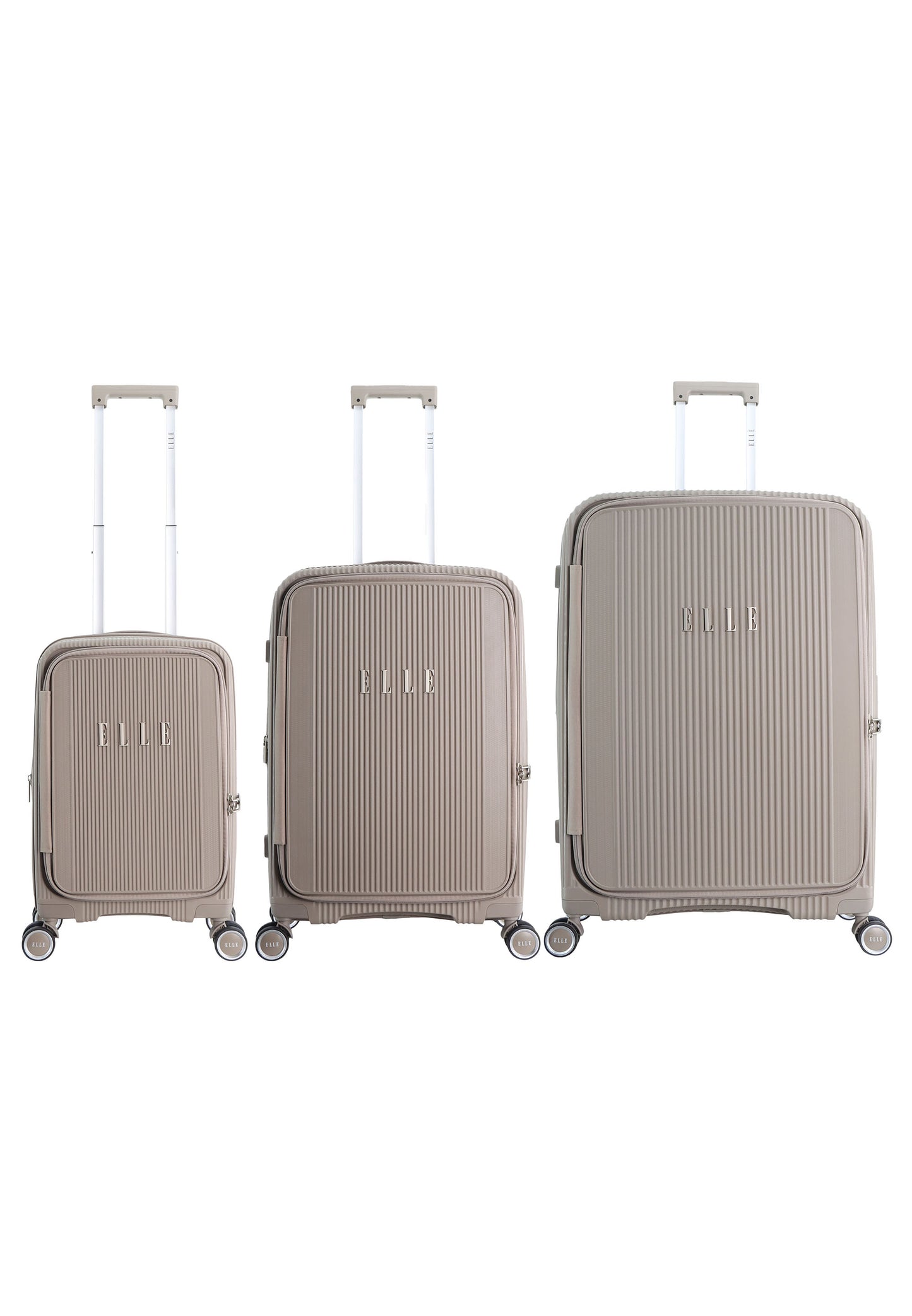 Elle Da'Vine Coffret de valises rigides / Coffret de trolley / Coffret de bagages de voyage - (S/M/L) - Marron boue