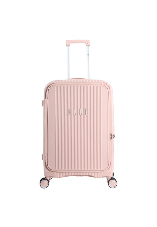 Elle Da'Vine Harde koffer / Trolley / Reiskoffer - (Medium) - Roze