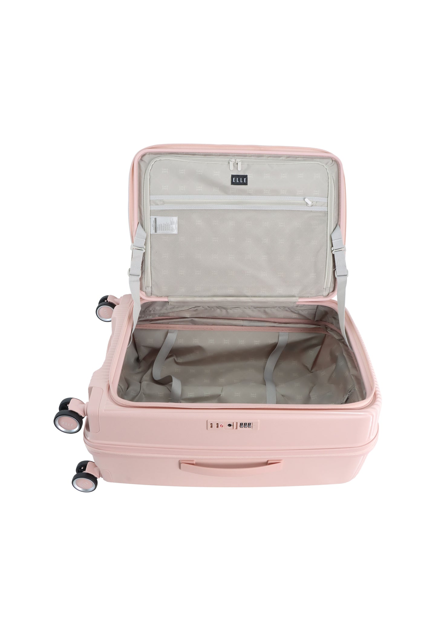 Elle Da'Vine Harde koffer / Trolley / Reiskoffer - (Medium) - Roze