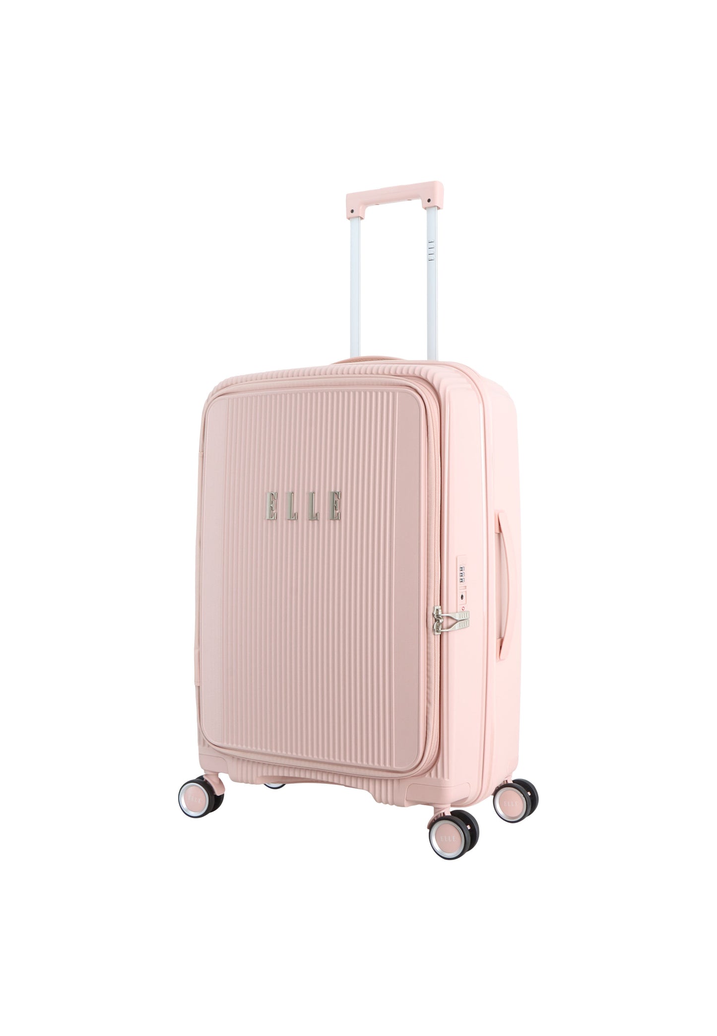 Elle Da'Vine Harde koffer / Trolley / Reiskoffer - (Medium) - Roze