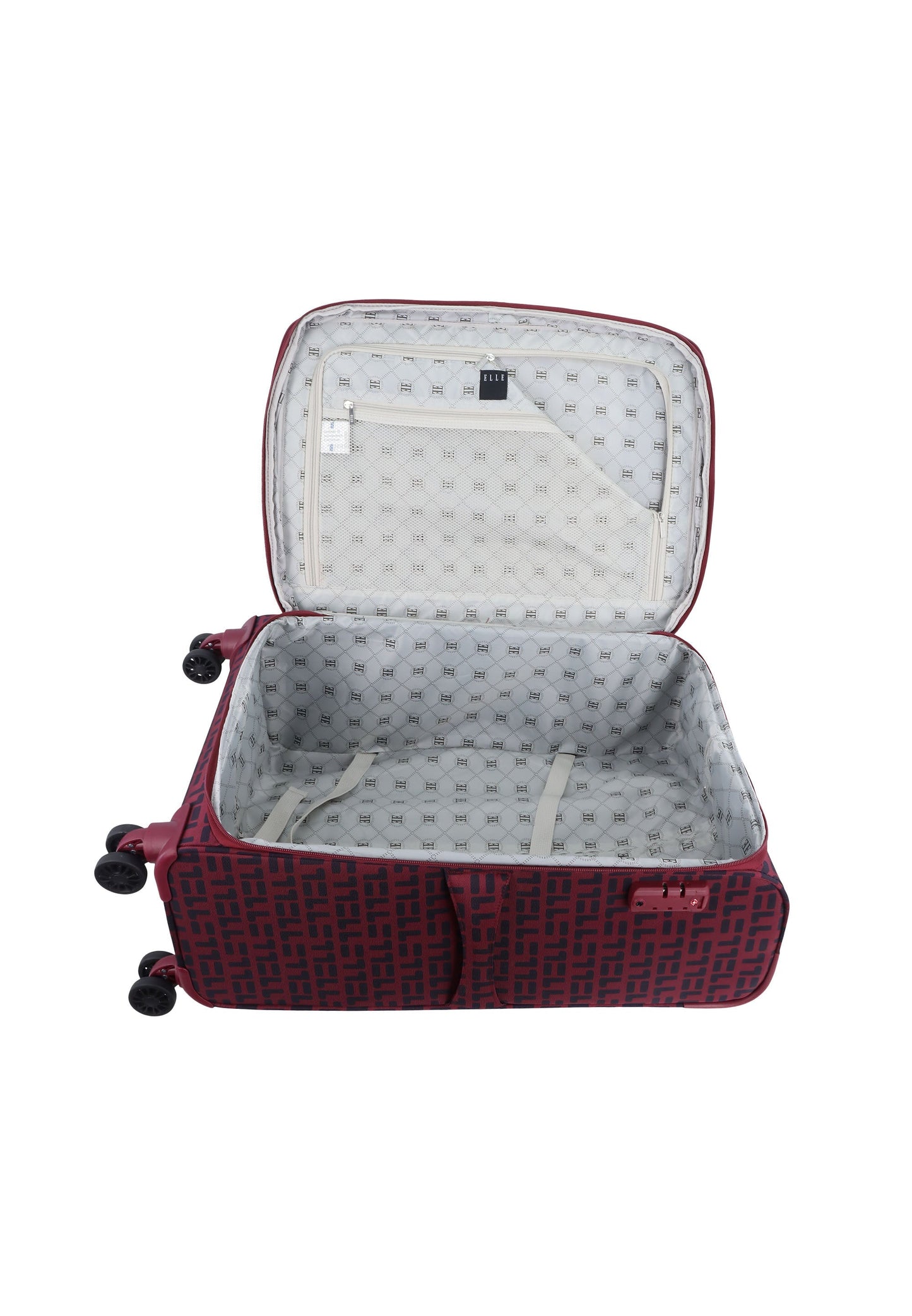 ELLE Couture Valise souple / Trolley / Valise de voyage - 64 cm (Moyen) Rouge