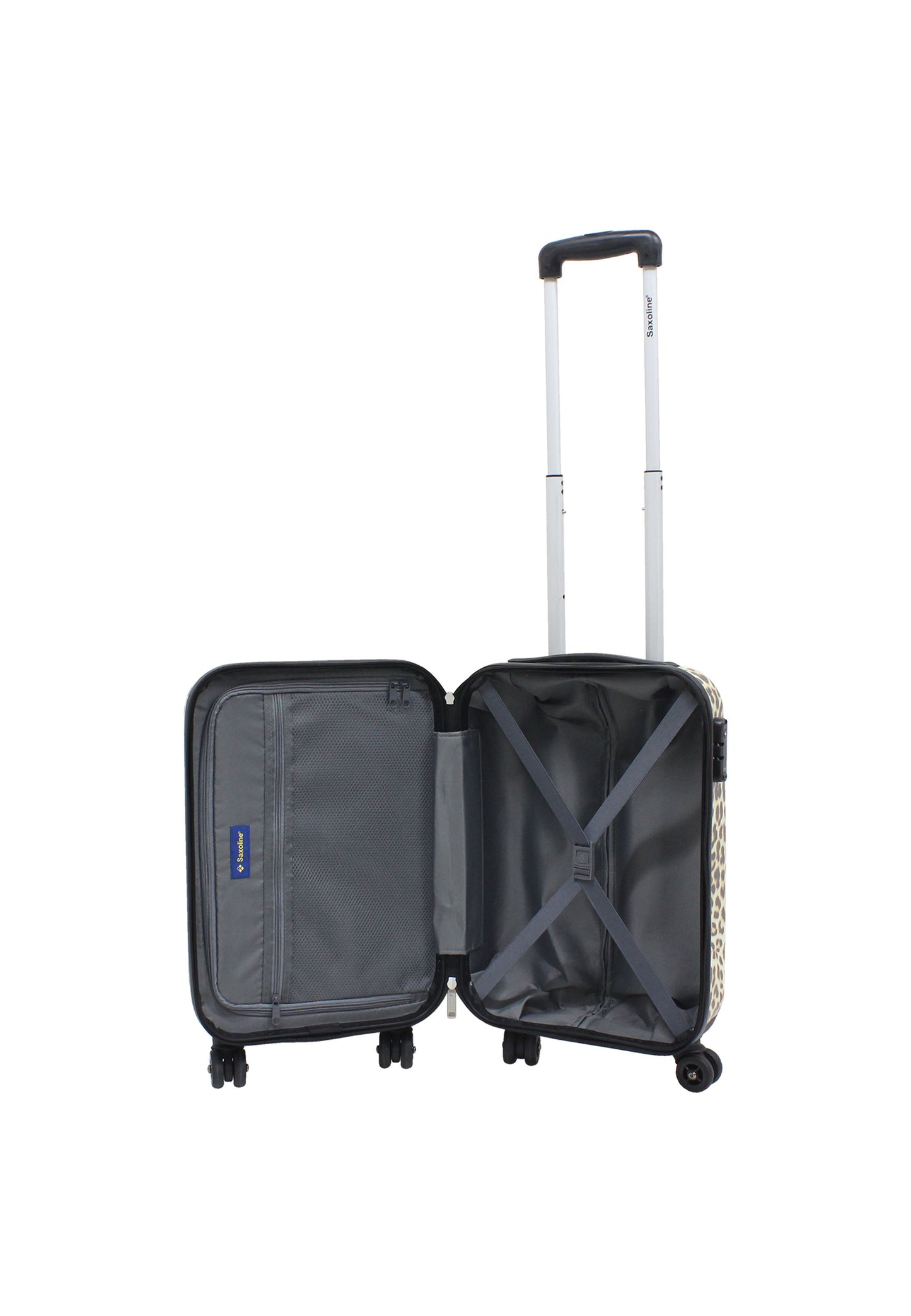 Valise rigide pour bagage à main Saxoline / Trolley / Valise de voyage - 55 cm (Petite) - Imprimé léopard