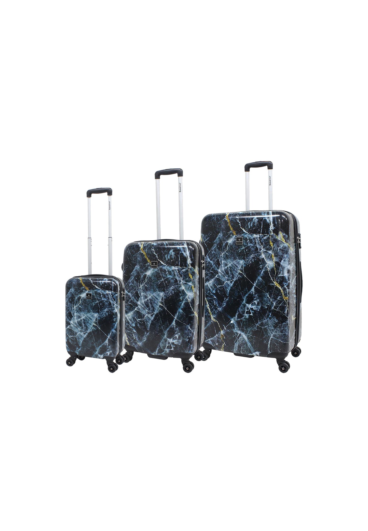 Saxoline Ensemble de valises rigides 3 pièces / Ensemble de valises de voyage / Ensemble de chariots - Imprimé marbré