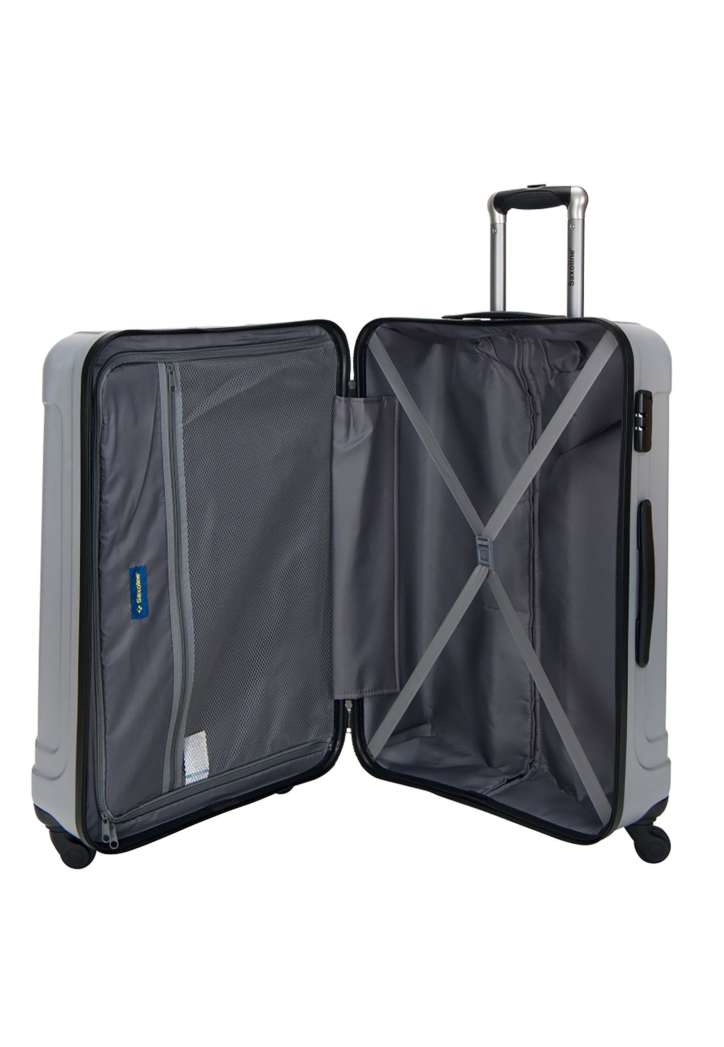 Saxoline Harde Koffer / Trolley / Reiskoffer - 78 cm (Large) - Matrix Zilver