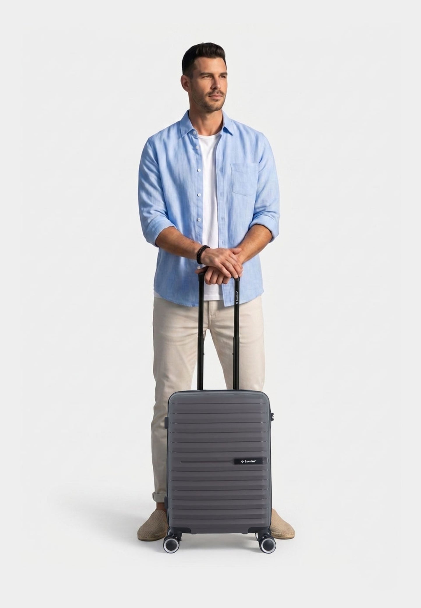 Saxoline - Fiesta | Bagage à main / Valise rigide / Valise - 33 L - Petit modèle - Gris