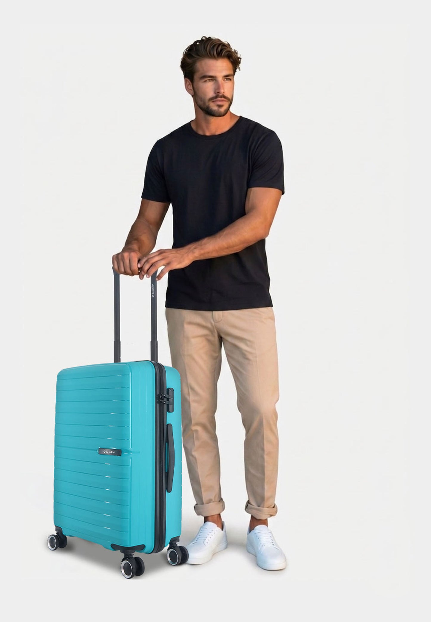 Saxoline - Fiesta | Valise rigide / Valise de voyage - 60 L - Moyenne - Turquoise