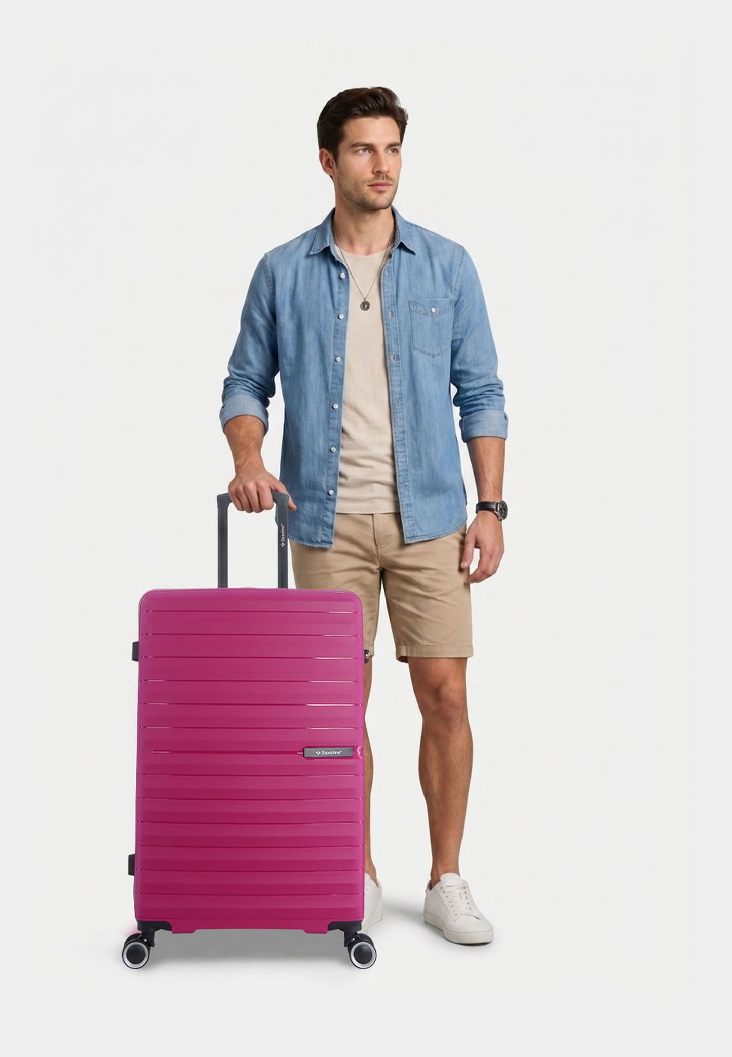 Saxoline – Fiesta | Harde Koffer / Valies /Reiskoffer – Large (95L) – Fuchsia