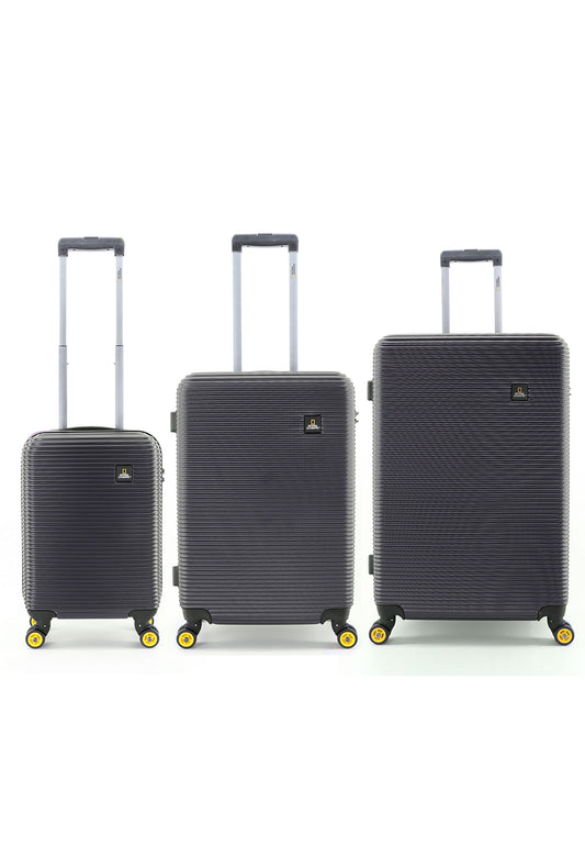 National Geographic Harde Kofferset 3-Delig / Reiskofferset / Trolleyset - Abroad - Zwart