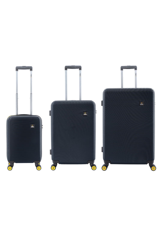 National Geographic Harde Kofferset 3-Delig / Reiskofferset / Trolleyset - Abroad - Marine blauw