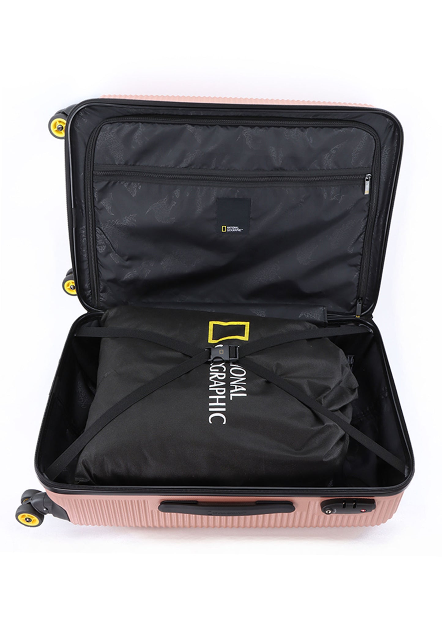 National Geographic Harde Koffer / Trolley / Reiskoffer - 67 cm (Medium) - Abroad - Rosé goud