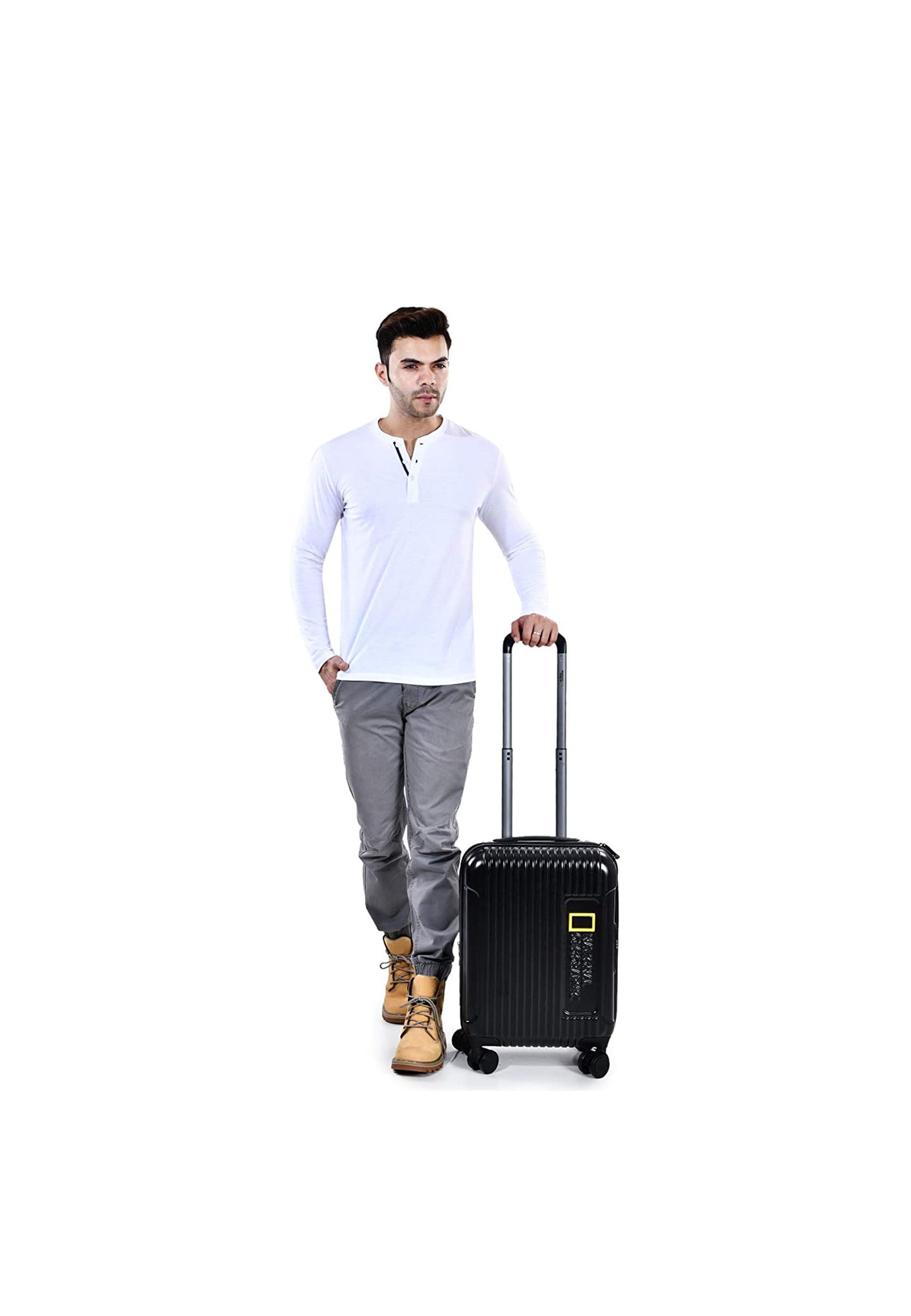 National Geographic Handbagage Harde Koffer / Trolley / Reiskoffer - 55 cm (Small) - Canyon - Metallic Zwart