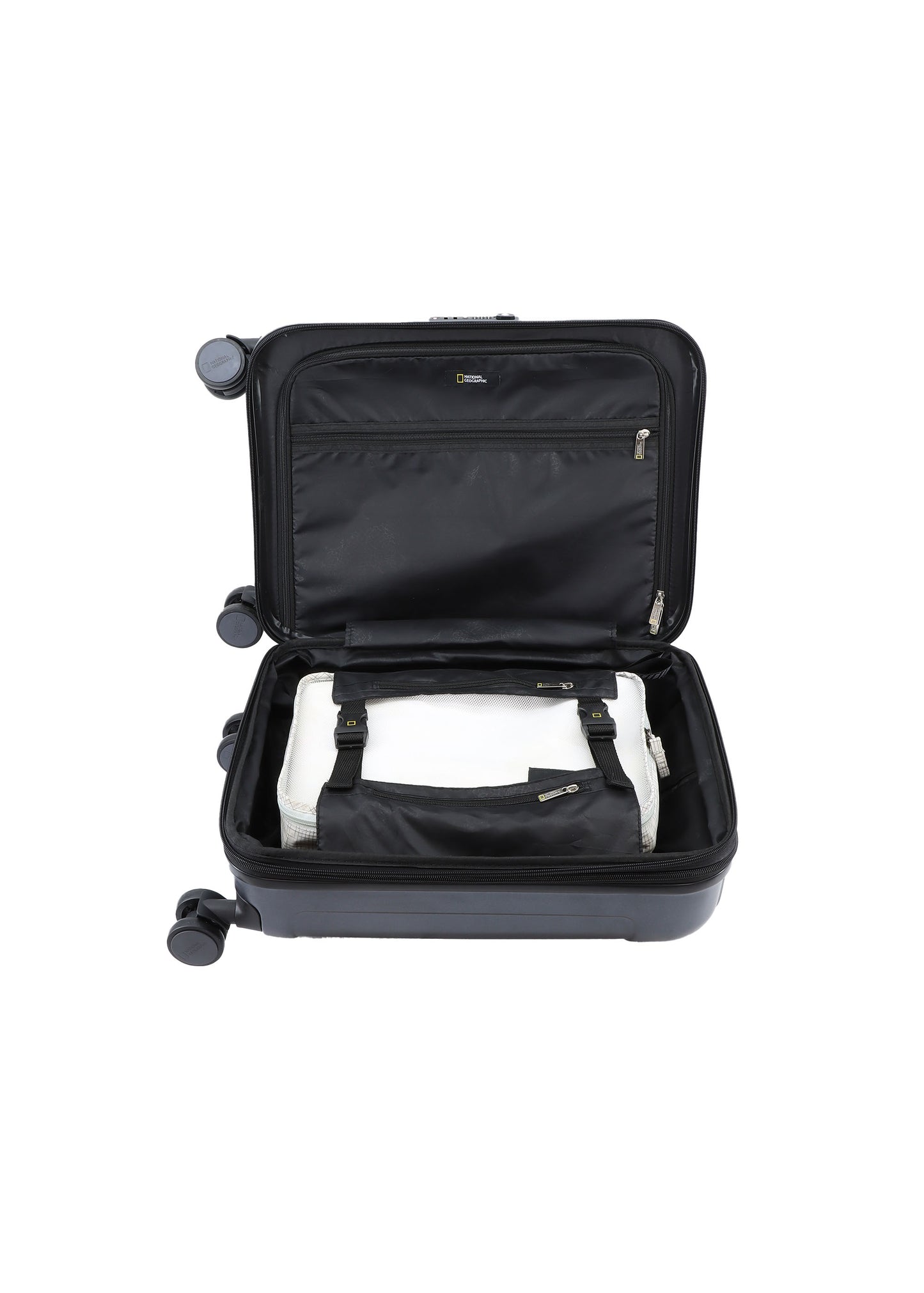 Valise rigide pour bagage à main National Geographic / Trolley / Valise de voyage - 55 cm (Petite) - Canyon - Noir