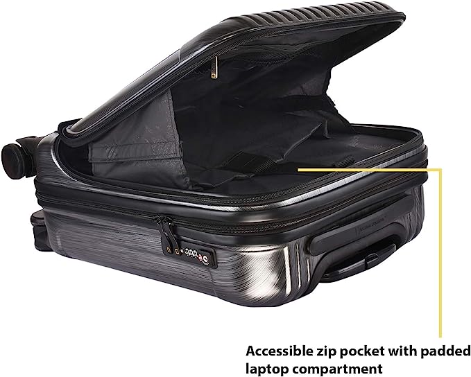 National Geographic Hard Case / Trolley / Travel Case - 55 cm (Small) - Transit - avec compartiment pour ordinateur portable - Noir
