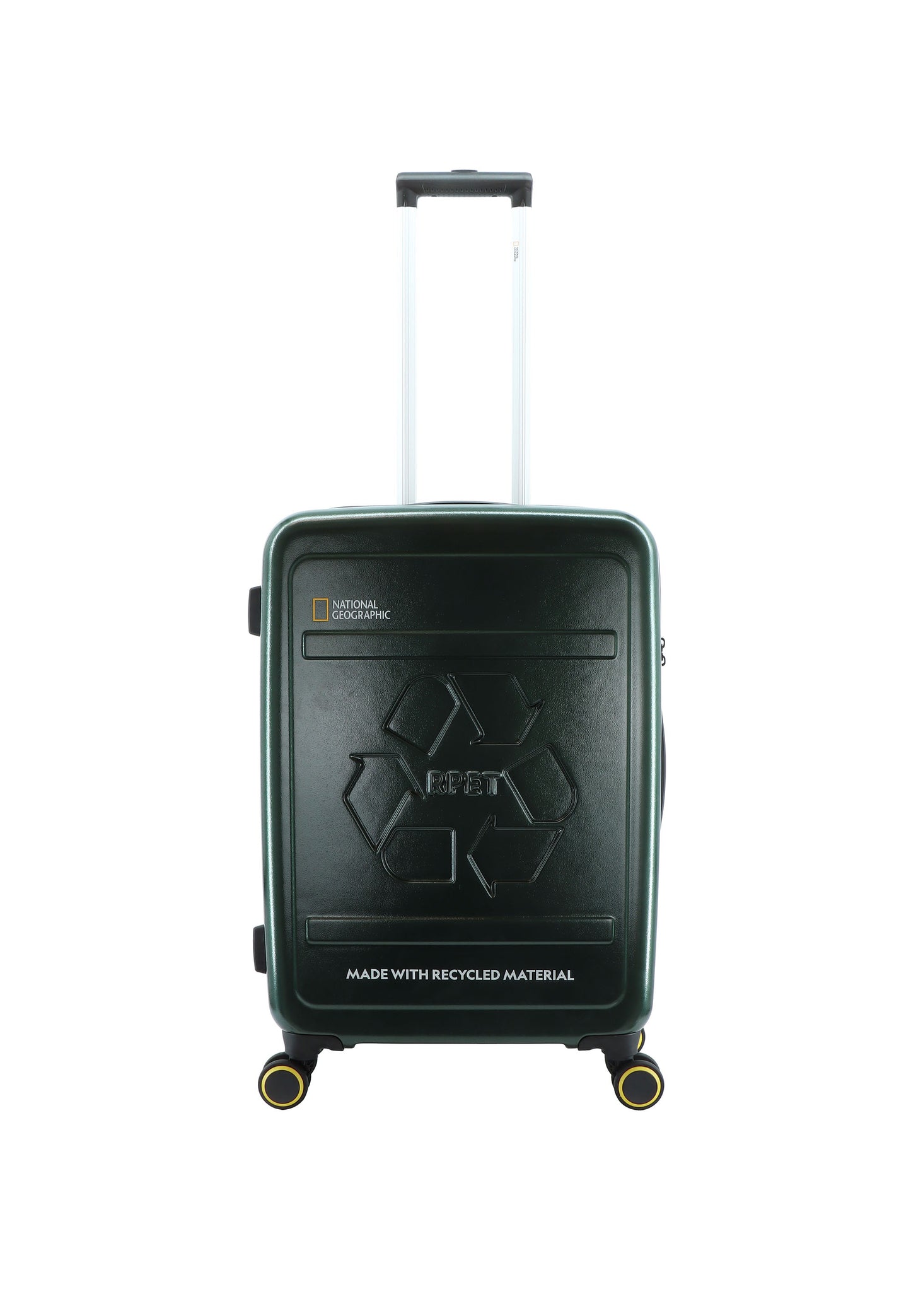 National Geographic Harde Koffer / Trolley / Reiskoffer - 67 cm (Medium) - Balance rPET - Donker Groen