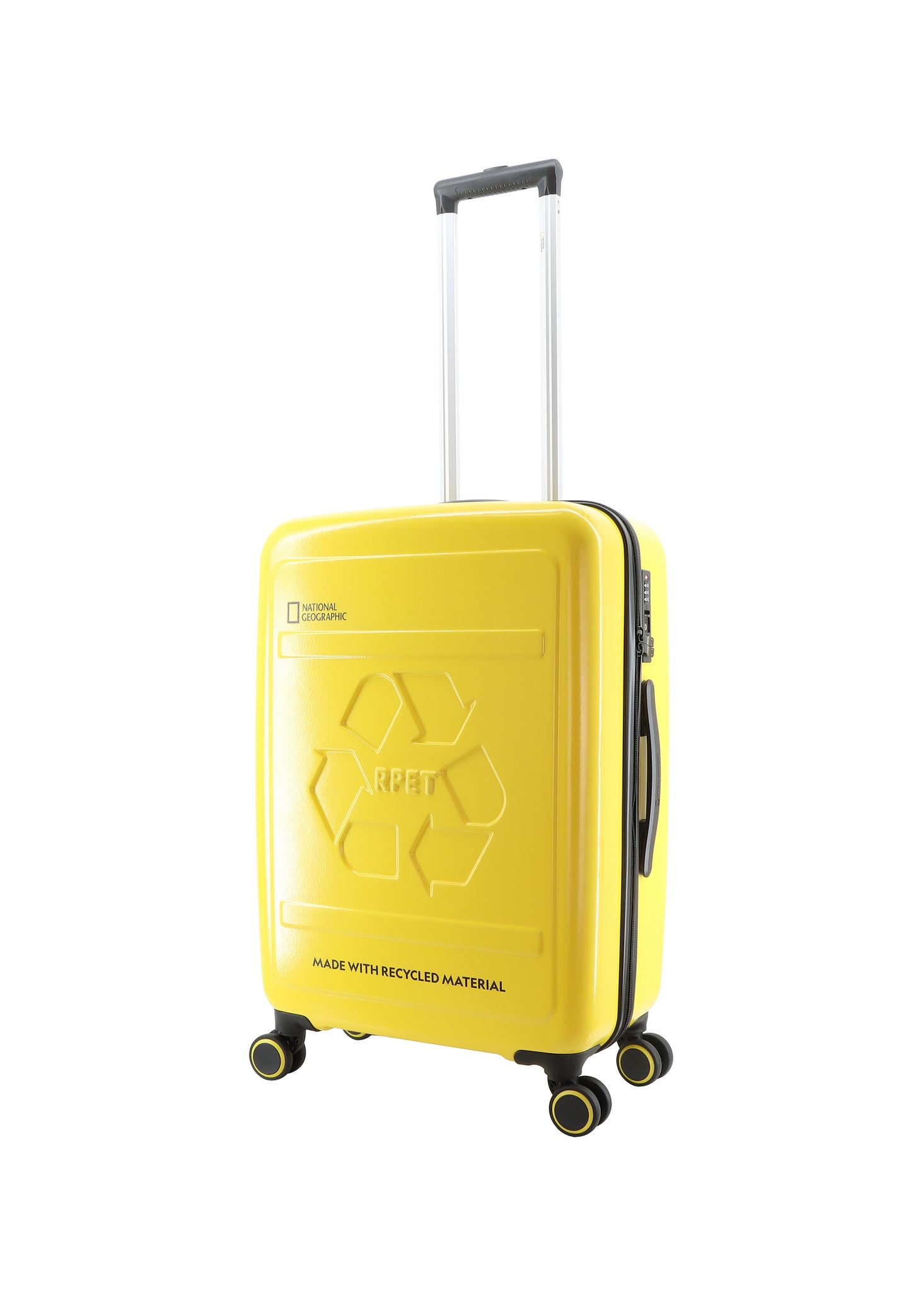 National Geographic Harde Koffer / Trolley / Reiskoffer - 67 cm (Medium) - Balance rPET - Geel
