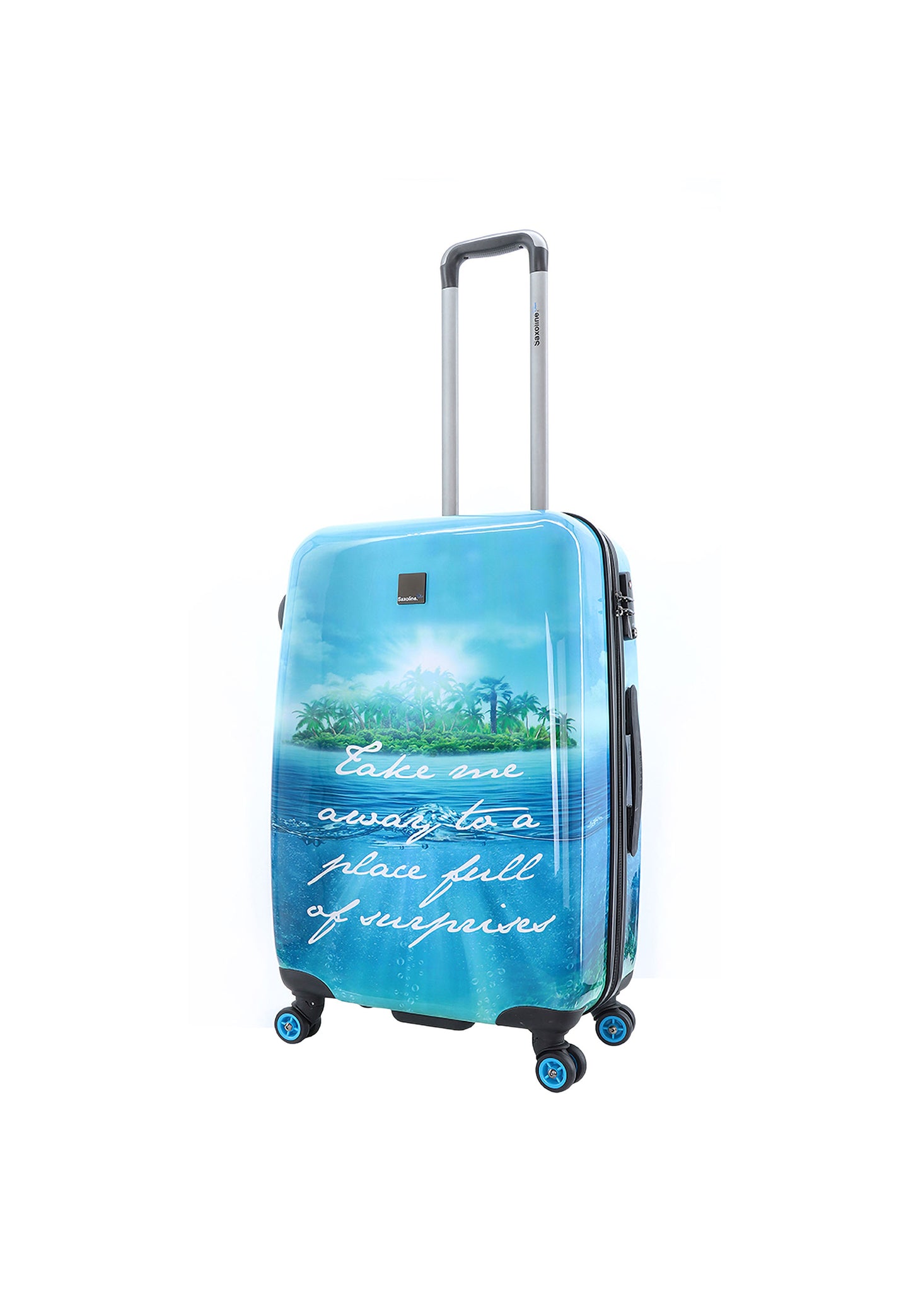 Saxoline Blue Hard Case / Trolley / Travel Case - 67 cm (Moyen) - Island Print