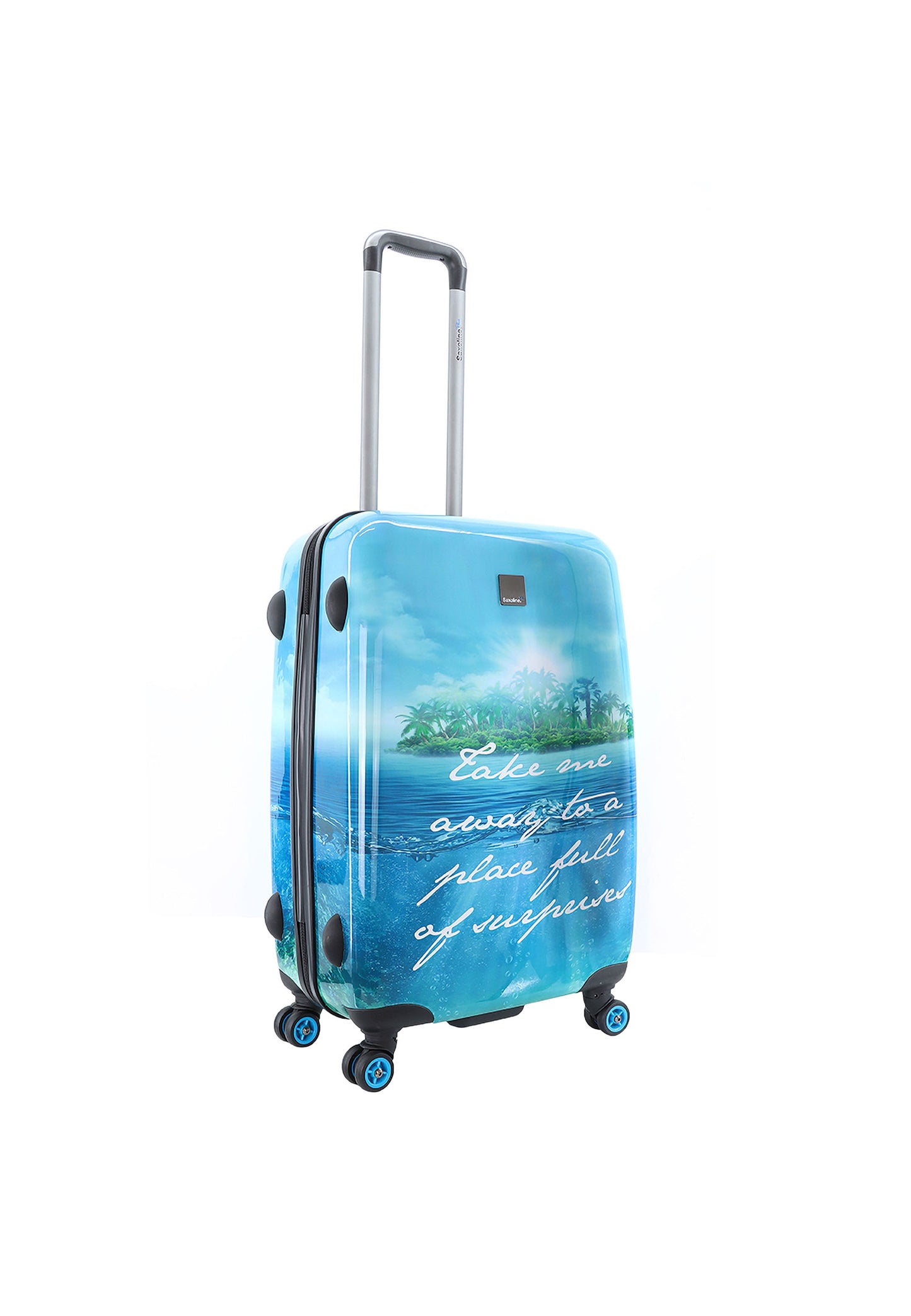 Saxoline Blue Hard Case / Trolley / Travel Case - 67 cm (Moyen) - Island Print
