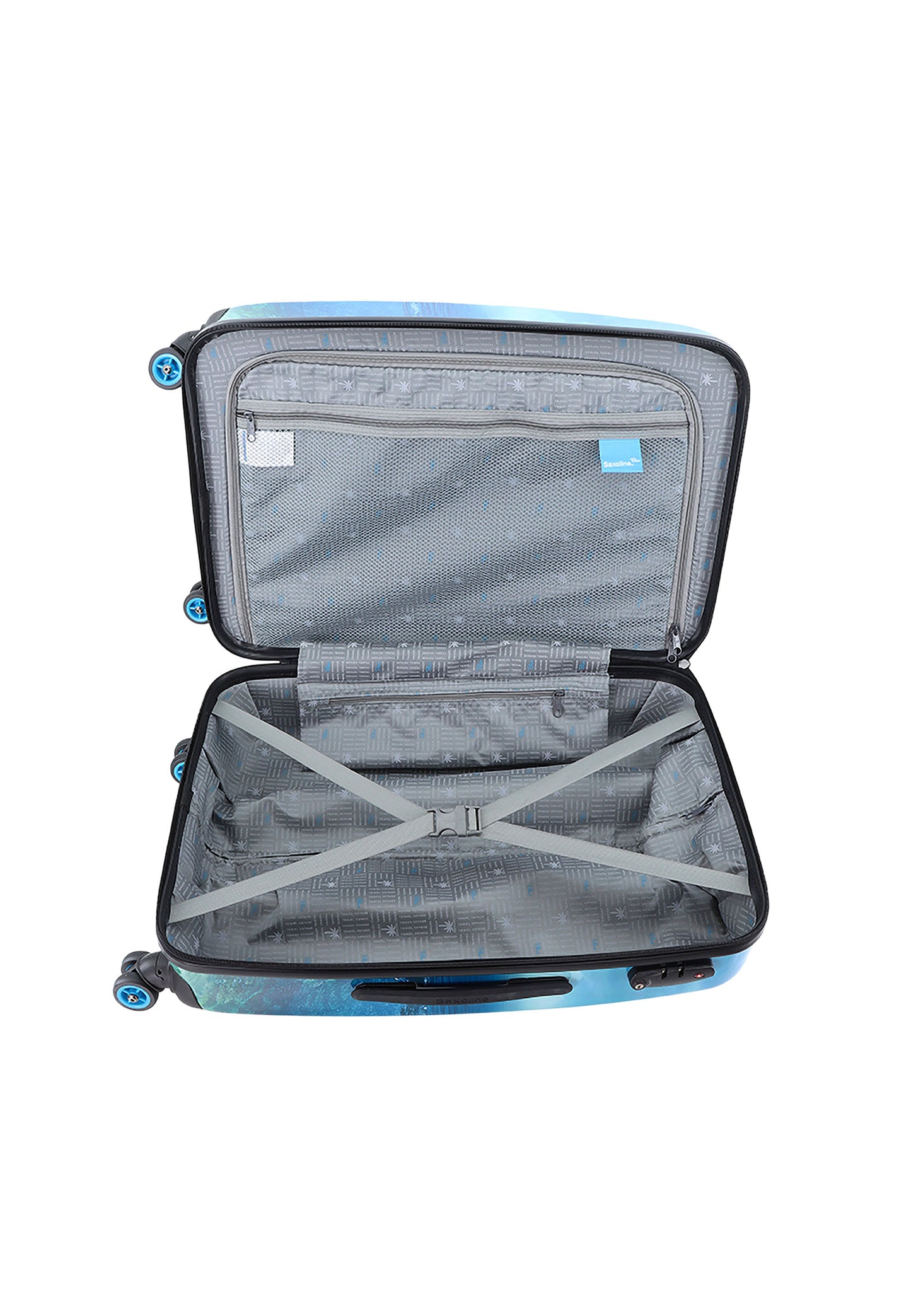 Saxoline Blue Hard Case / Trolley / Travel Case - 67 cm (Moyen) - Island Print