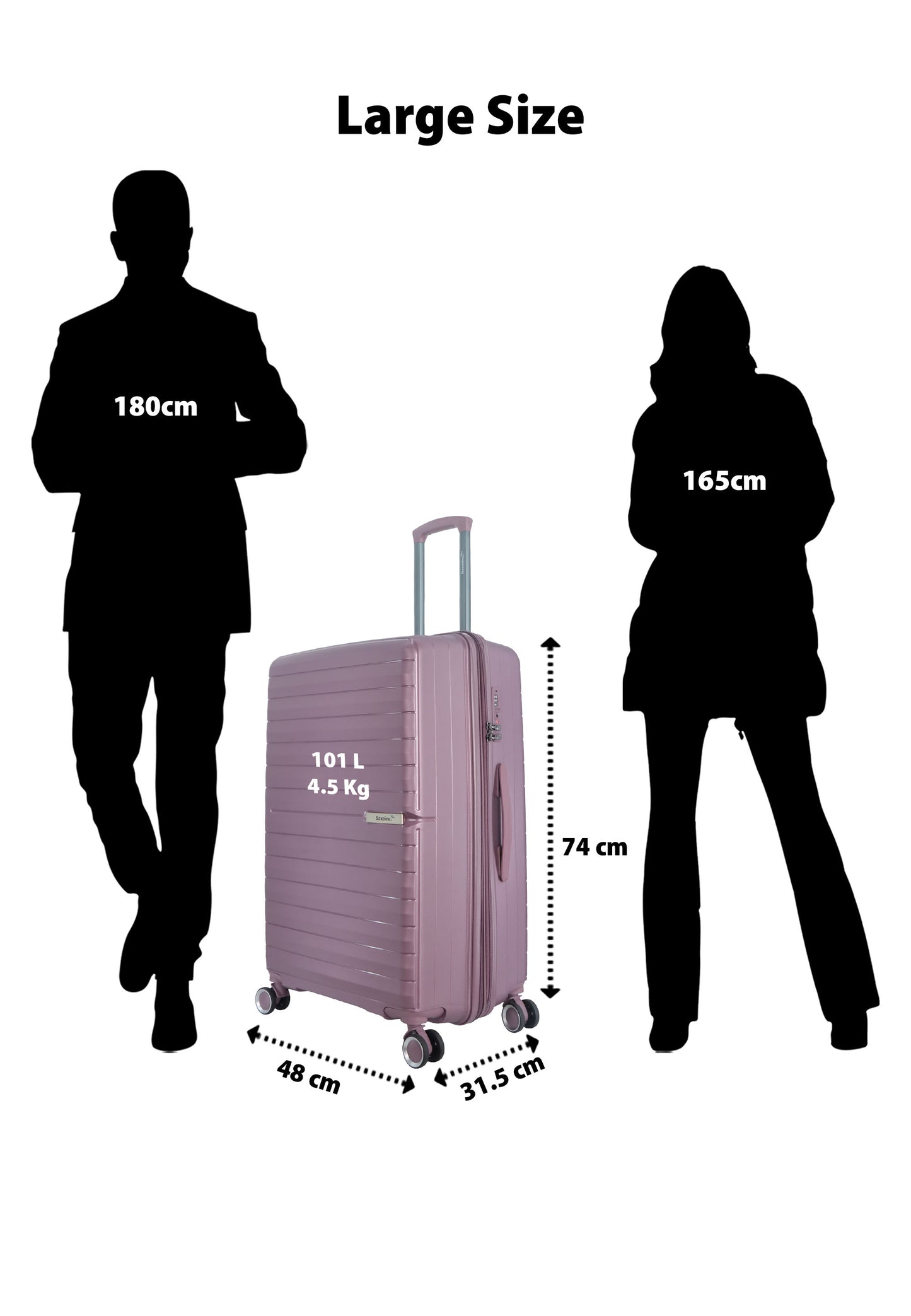 Saxoline Blue - Resort | Valise rigide / Valise à roulettes / Valise de voyage - 102 L - L - Violet