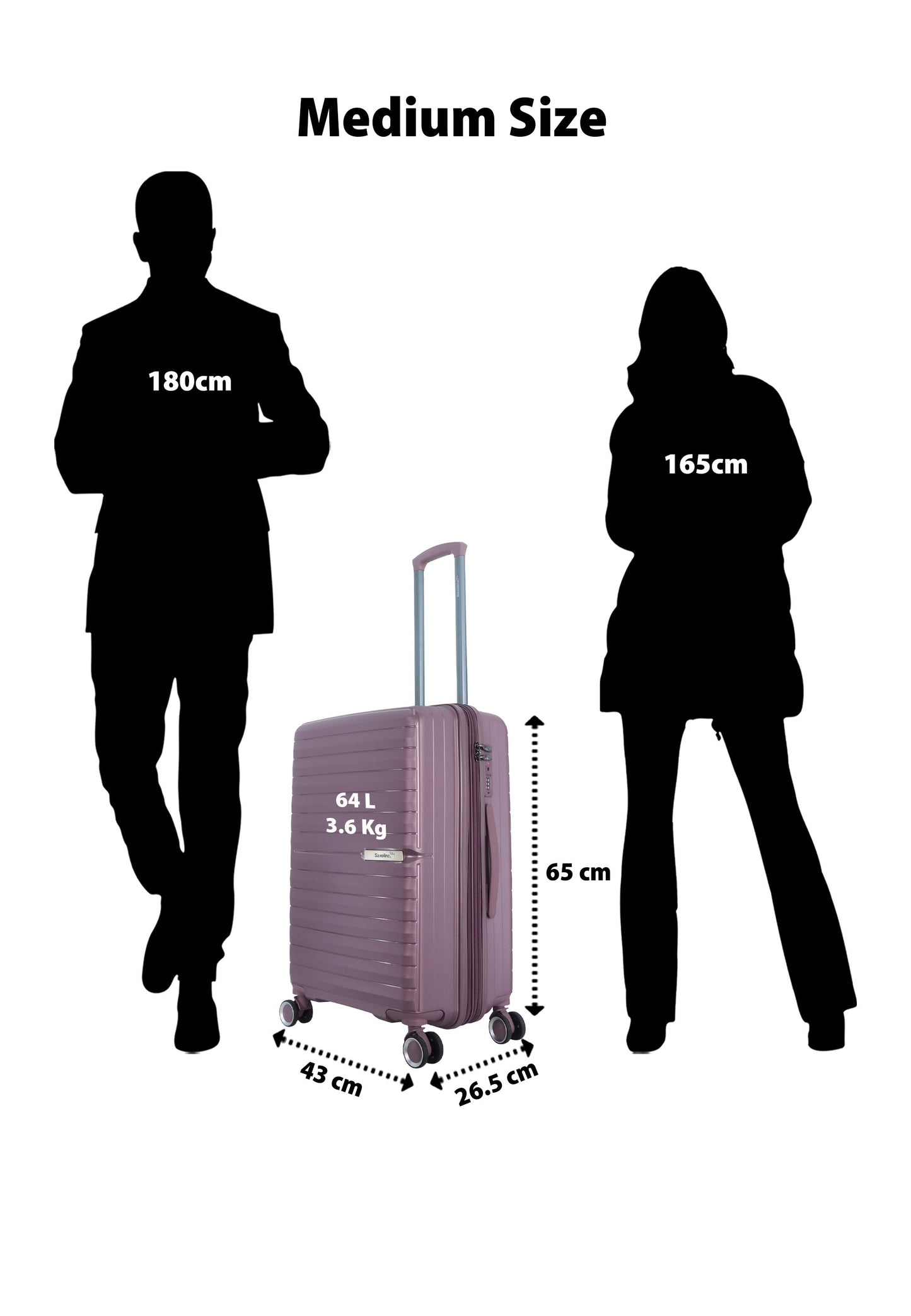 Valise Saxoline « Resort » bleue / Trolley / Valise de voyage - 67 litres - M - Violet