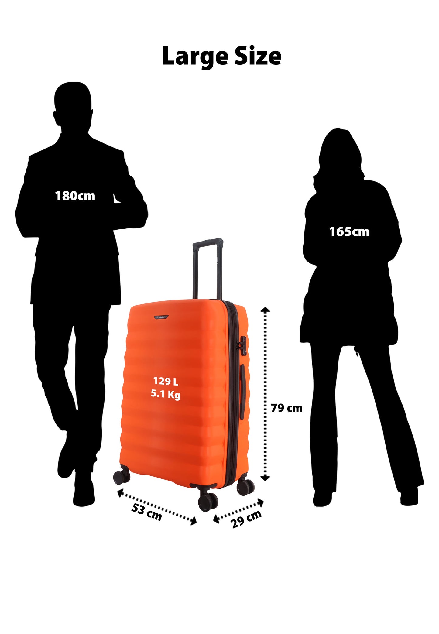 Saxoline - Flow | Harde koffer / Reiskoffer - 100L - Large - Oranje