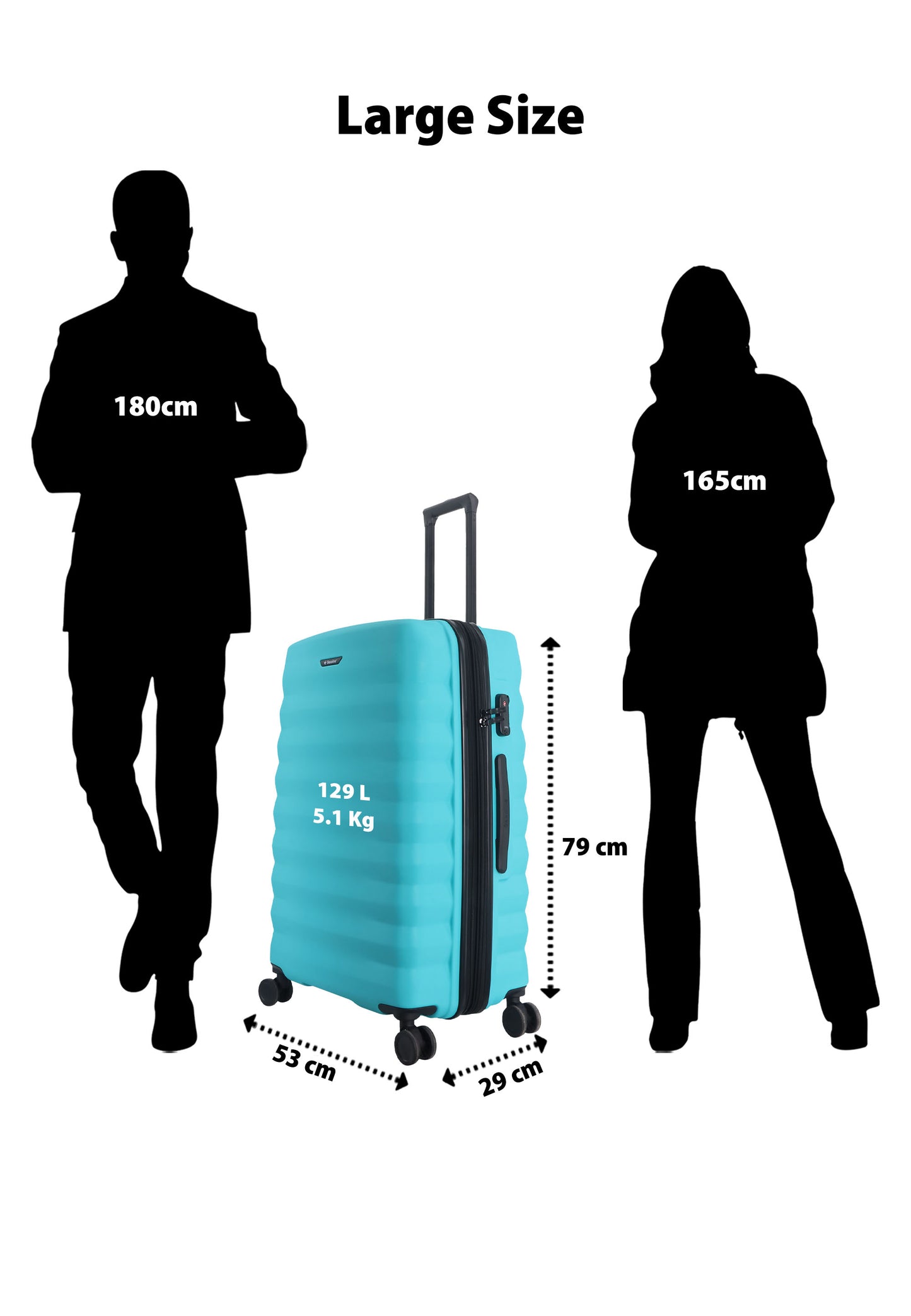 Saxoline - Flow | Harde koffer / Reiskoffer - 100L - Large - Turkoois