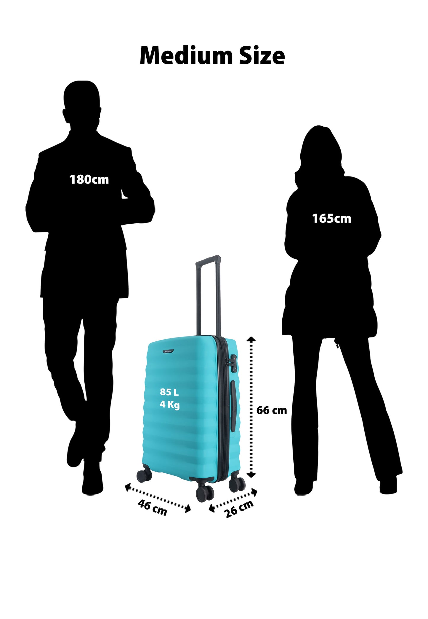 Saxoline - Flow | Mallette rigide / Mallette de voyage - 61 L - Moyenne - Turquoise