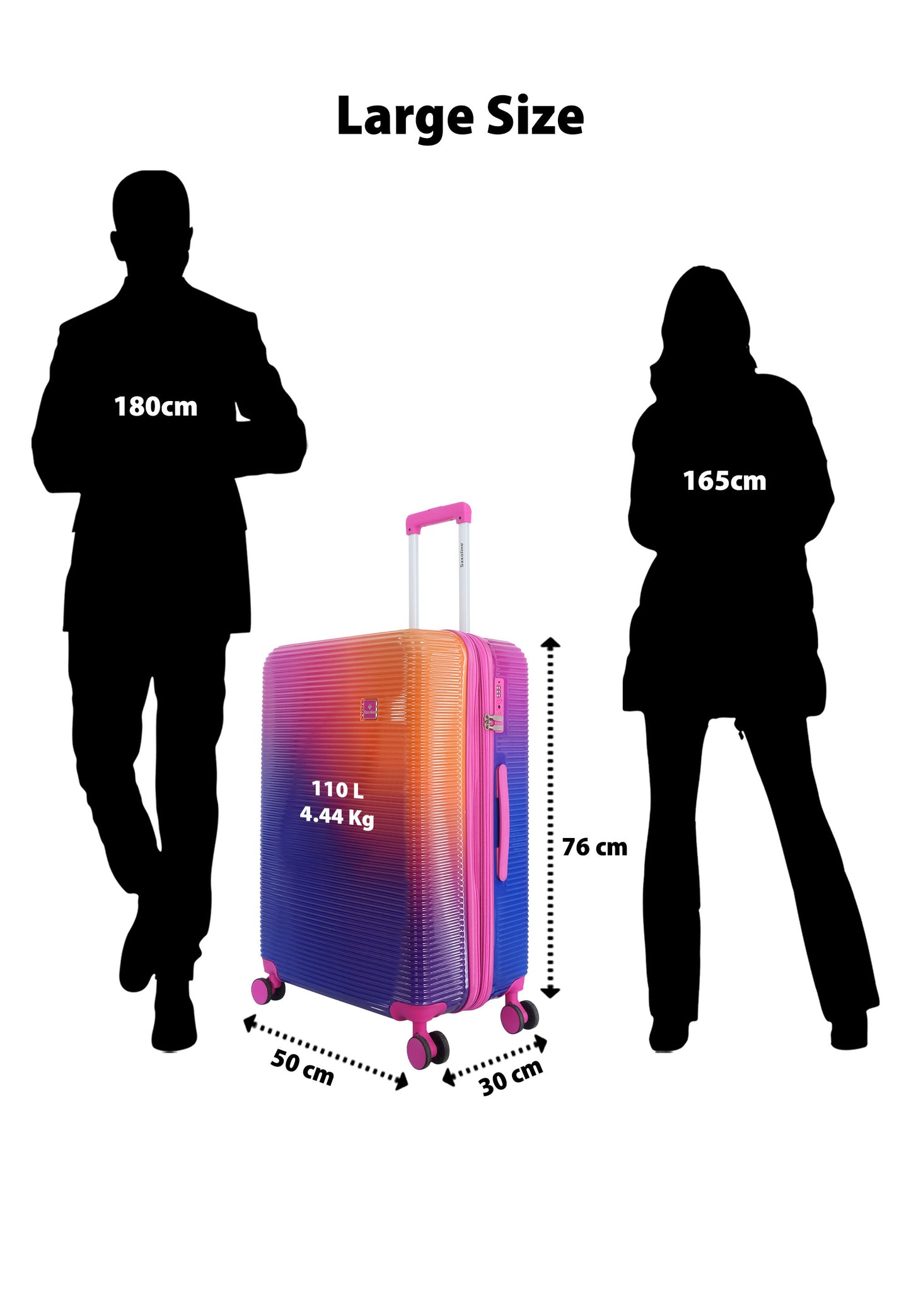 Saxoline - Twist | Harde Koffer / Trolley / Reiskoffer - L - Fuchsia