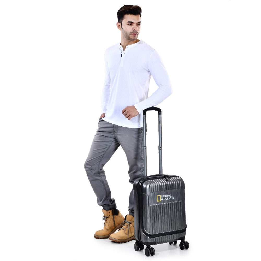 National Geographic Hard Case / Trolley / Travel Case - 55 cm (Small) - Transit - avec compartiment pour ordinateur portable - Noir
