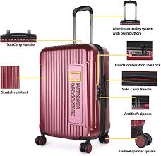 National Geographic Harde Kofferset 3-Delig / Reiskofferset / Trolleyset - Canyon - Burgundy