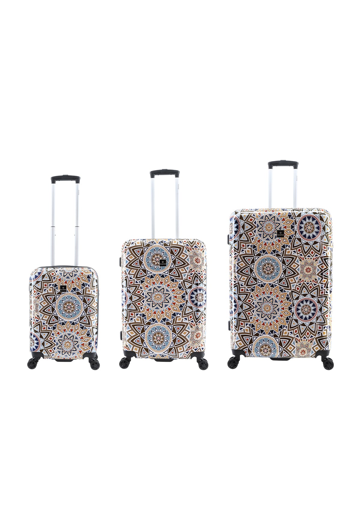 Saxoline Valise rigide 3 pièces / Valise de voyage / Trolley - Mosaic Culture Print