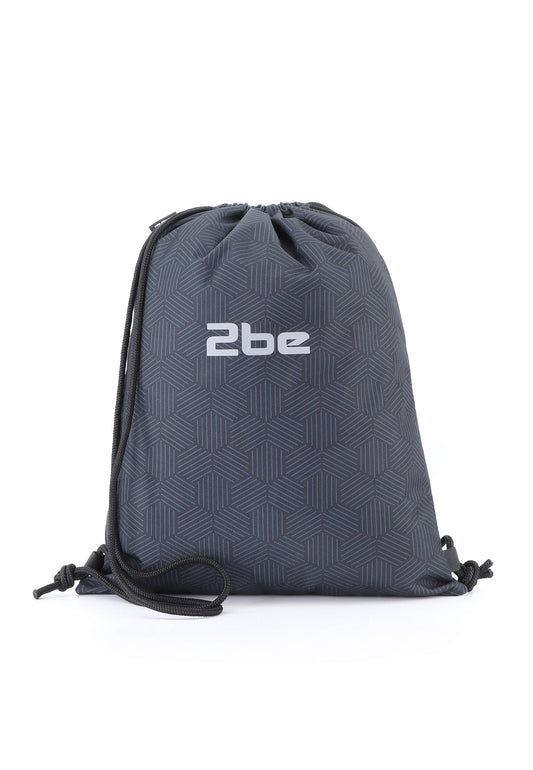 2be Gymtas / Rugzakje Lichtgewicht - 0 -10 Liter - String Bag – Zwart / Grijs