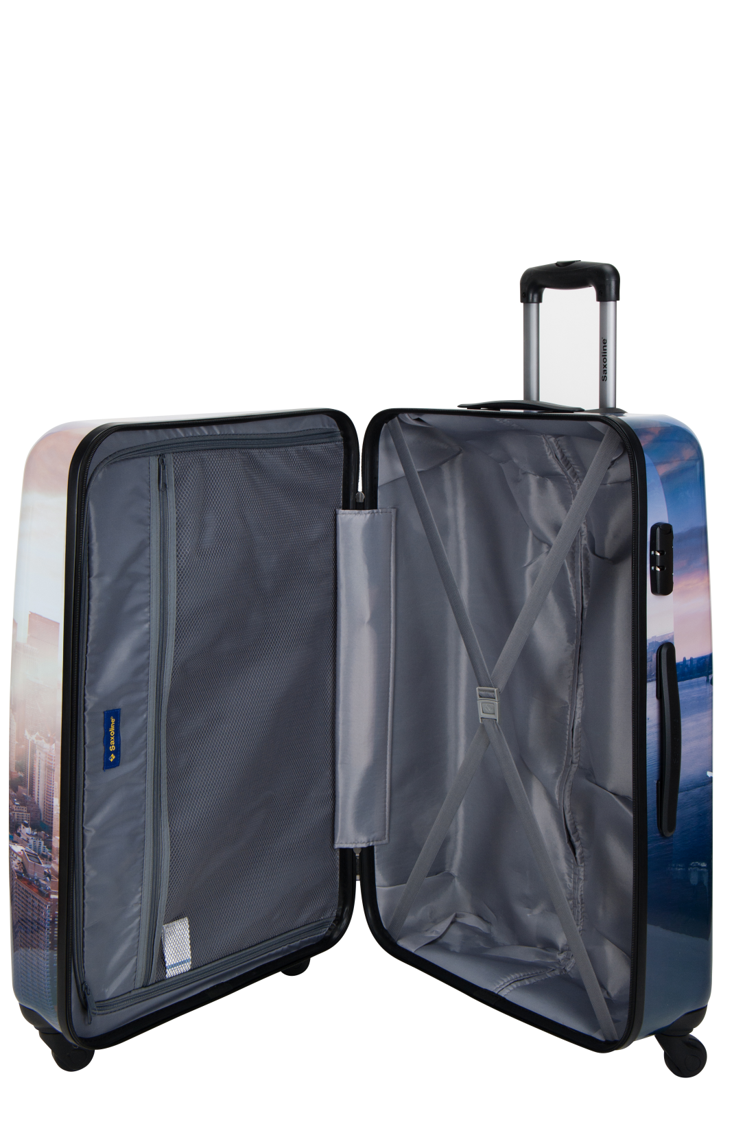 Saxoline - Binnenkant Manhattan Print hard reiskoffer | luggage4u.be