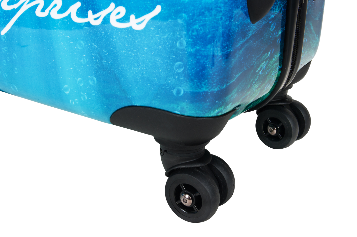Saxoline Blue L - Onderkant Island Print hard reiskoffer | luggage4u.be