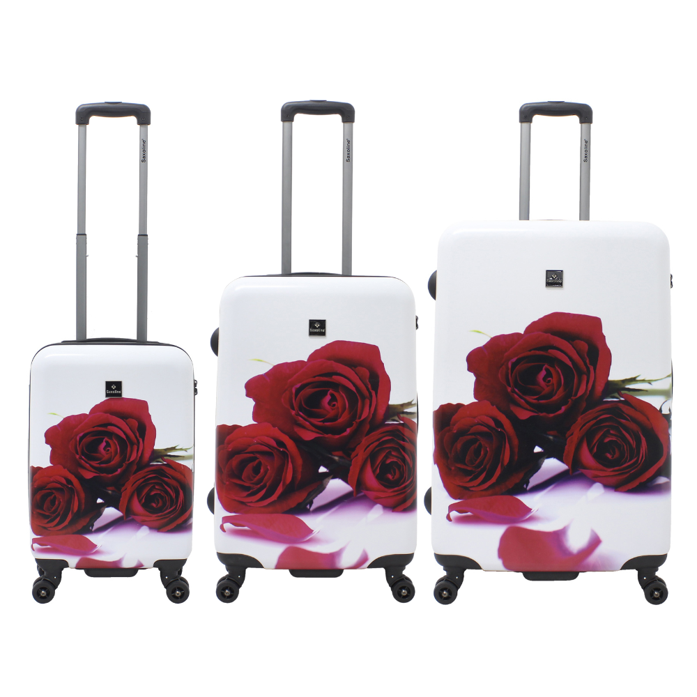 Saxoline Red Roses hard kofferset bedrukt