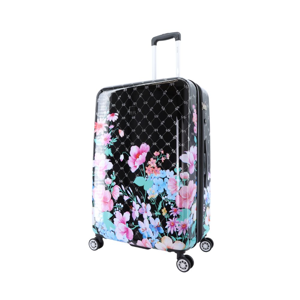 ELLE Bouquet L - Voorkant Zwart hard reiskoffer | luggage4u.be
