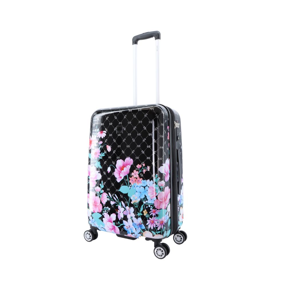 ELLE Bouquet M - Voorkant Zwart hard reiskoffer | luggage4u.be