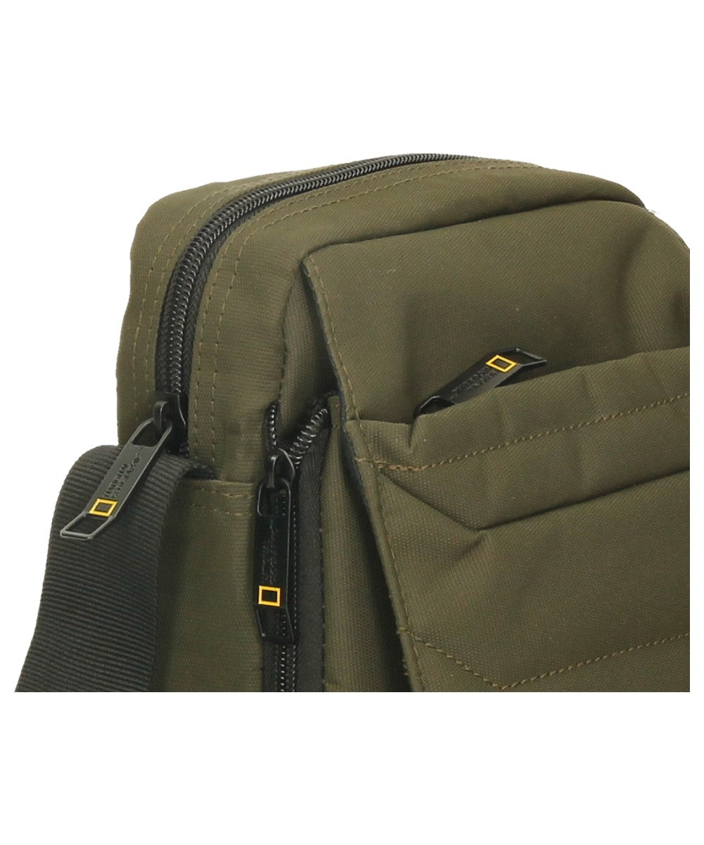 National Geographic Pro - Ritssluiting Aanzicht Khaki schoudertas | luggage4u.be