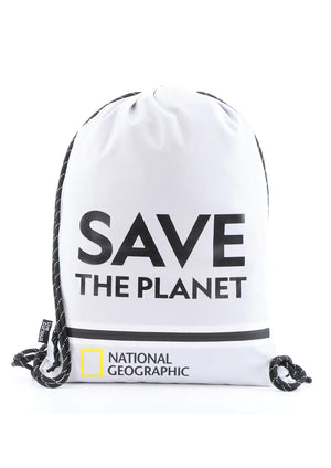 National Geographic Gymtas / Rugzakje Lichtgewicht - 0 -10 Liter - Save The Planet - Vegan - Wit