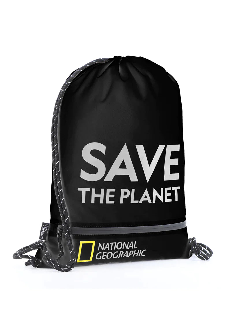 Nat Geo Save The Planet - Voorkant stringtas Zwart | luggage4u.be