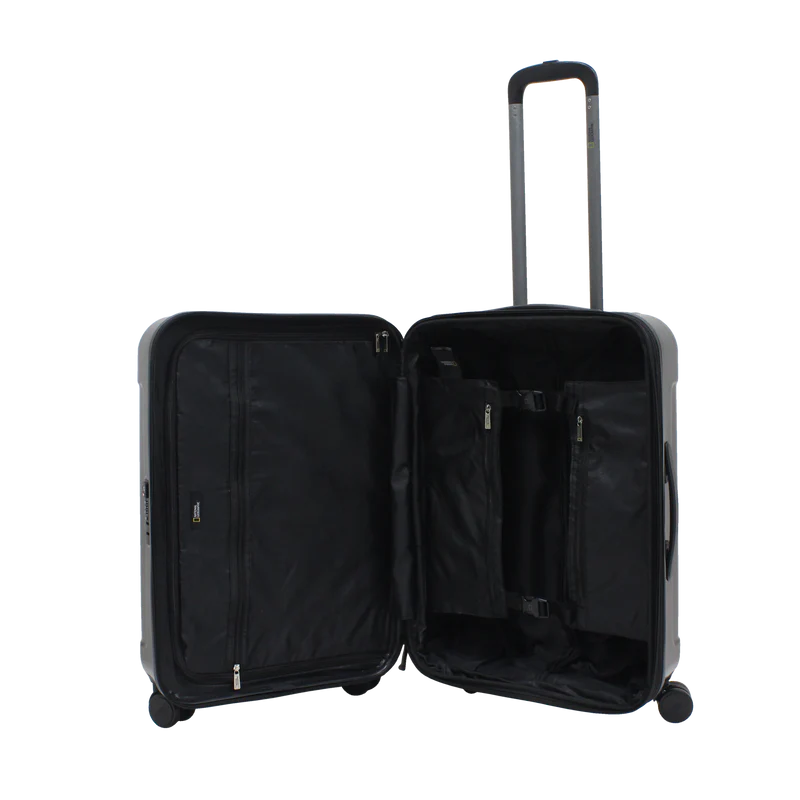 National Geographic Harde Koffer / Trolley / Reiskoffer - 67 cm (Medium) - Canyon - Zilver
