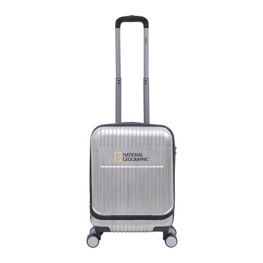 National Geographic Harde Koffer / Trolley / Reiskoffer - 55 cm (Small) - Transit - met laptop compartiment - Zilver