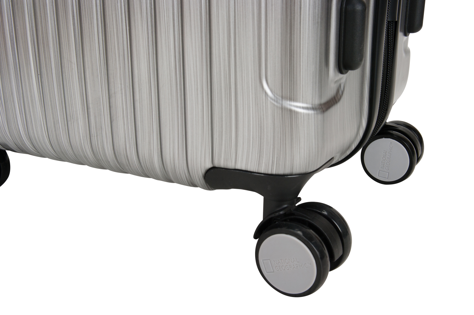 National Geographic Transit L - Wielen Aanzicht Zilver hard reiskoffer | luggage4u.be