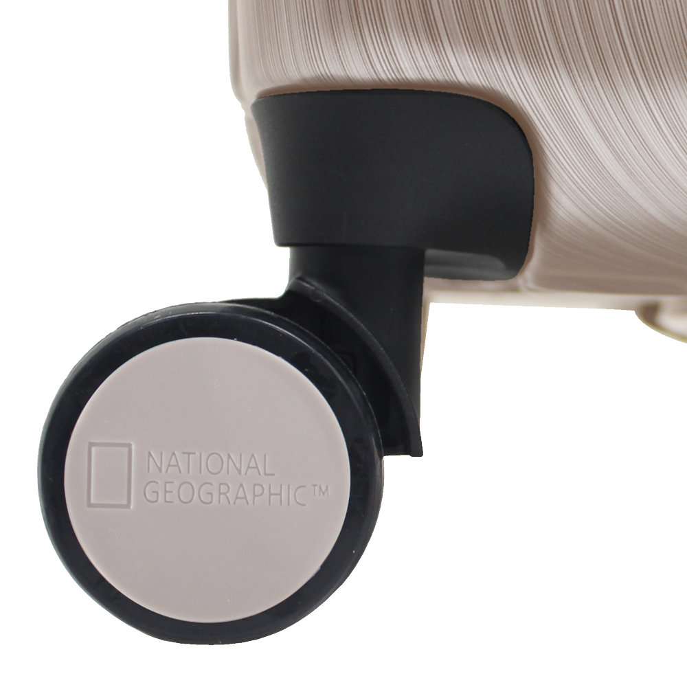 National Geographic Transit - Wielen Aanzicht Champagne Goud Harde reiskoffer | luggage4u.be